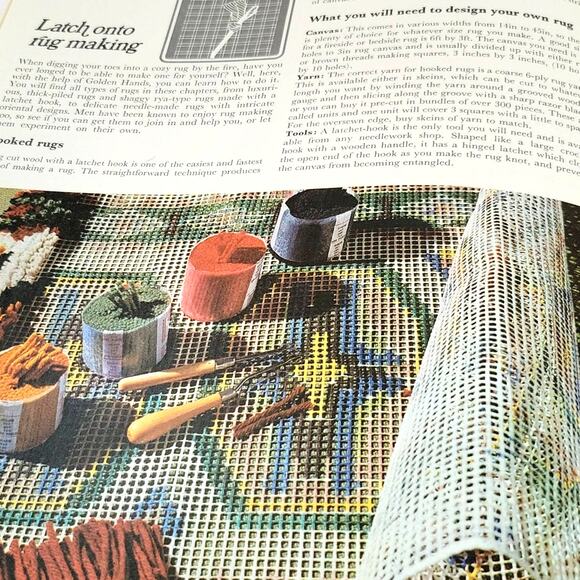 Vintage Golden Hands Craft Booklet Macrame Chunky Choker Rug Making 60s 70s - Picture 6 of 10